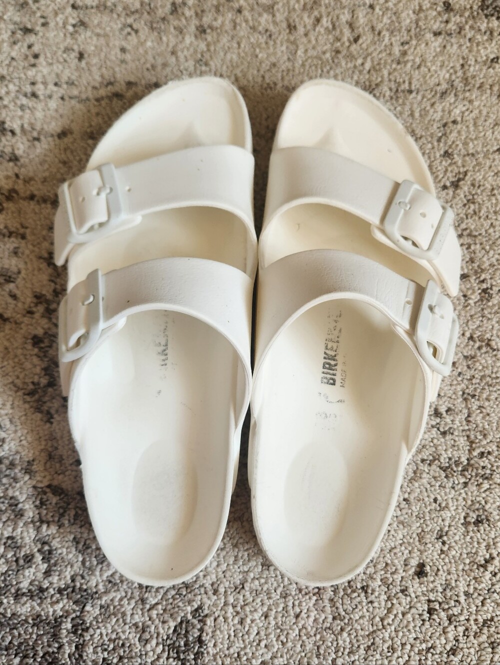 Womens White Birkenstock Sandals Size 38